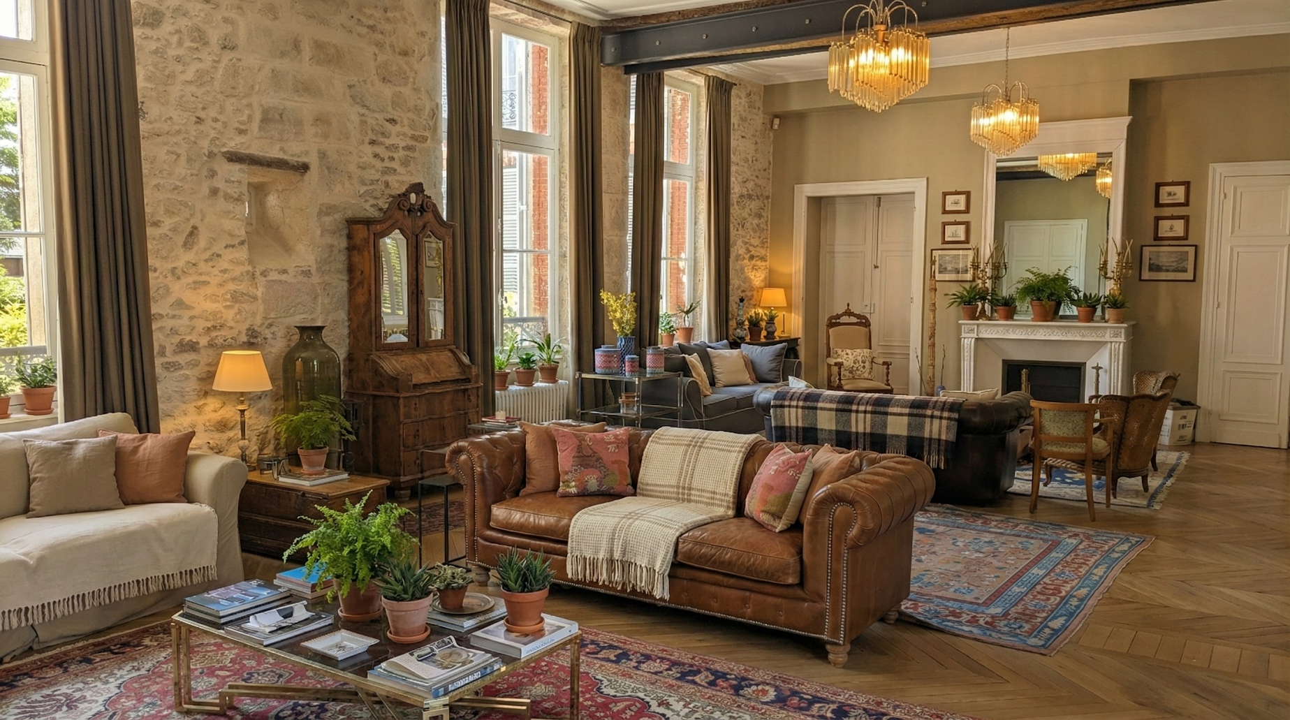 Le salon convivial du château de Chenevelle