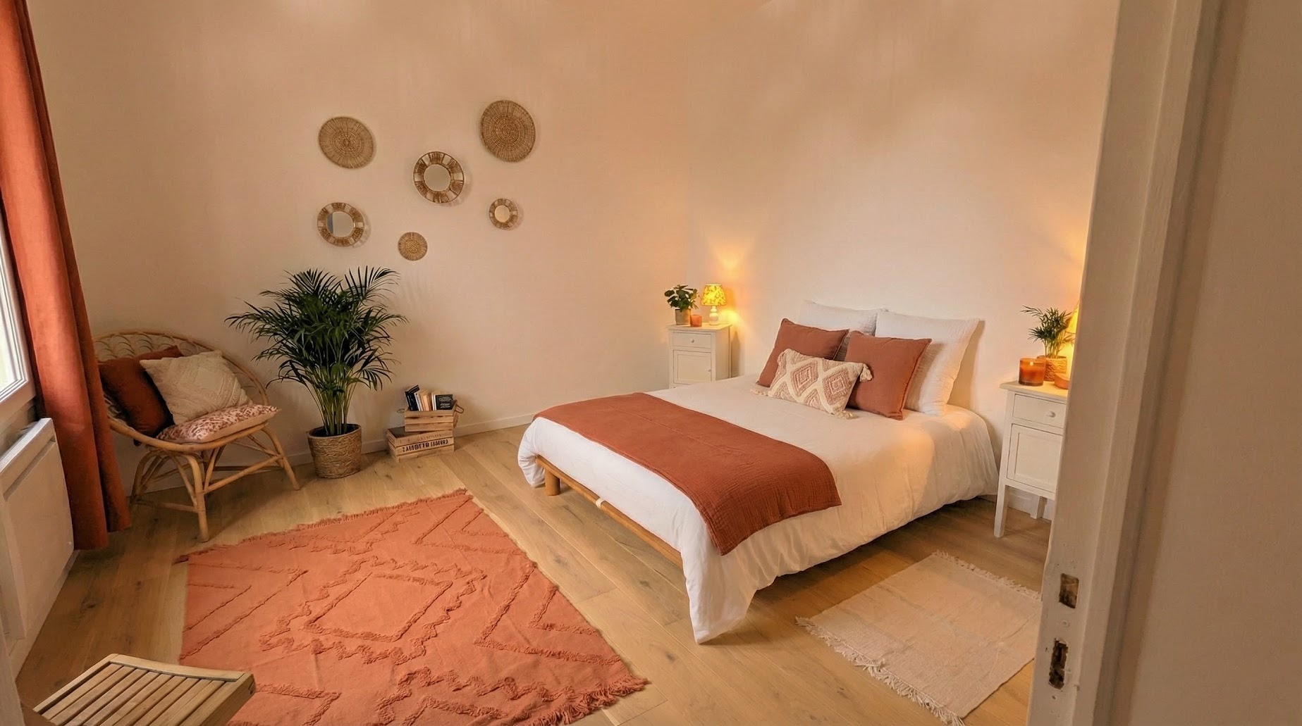 Une chambre de Verdonne aux tons terracotta